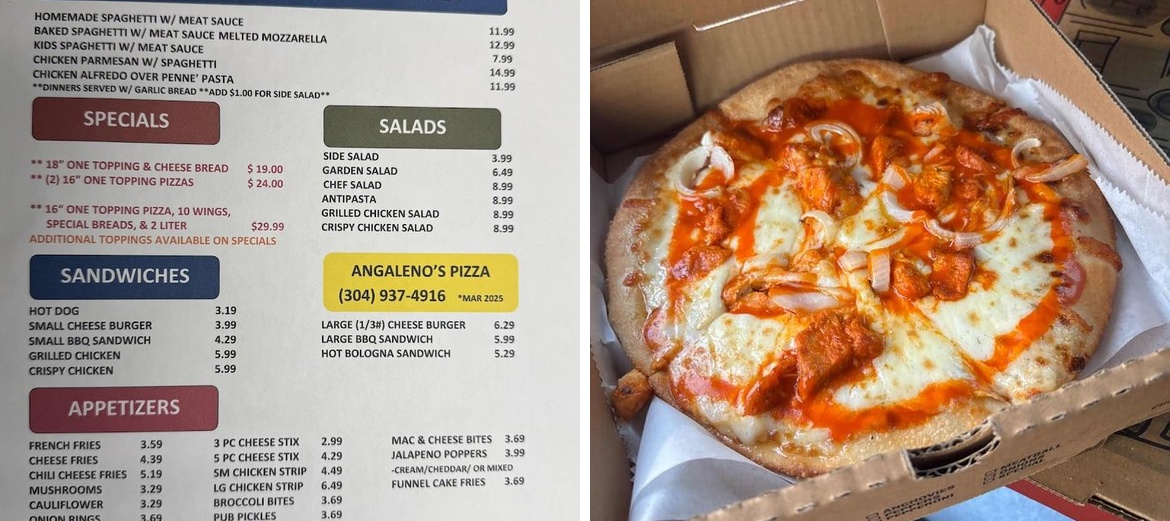 Angaleno's Pizza Menu